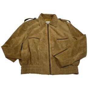 DUCIE London Sadie Suede Leather Jacket in Deep Sand